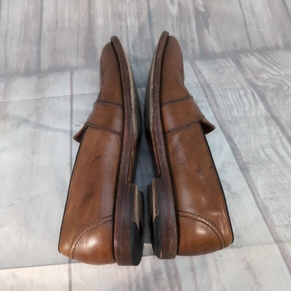 Allen Edmonds Westchester Penny Loafers Tan Leather Slip-On Dress Shoes Men 10.5 - Picture 5 of 10